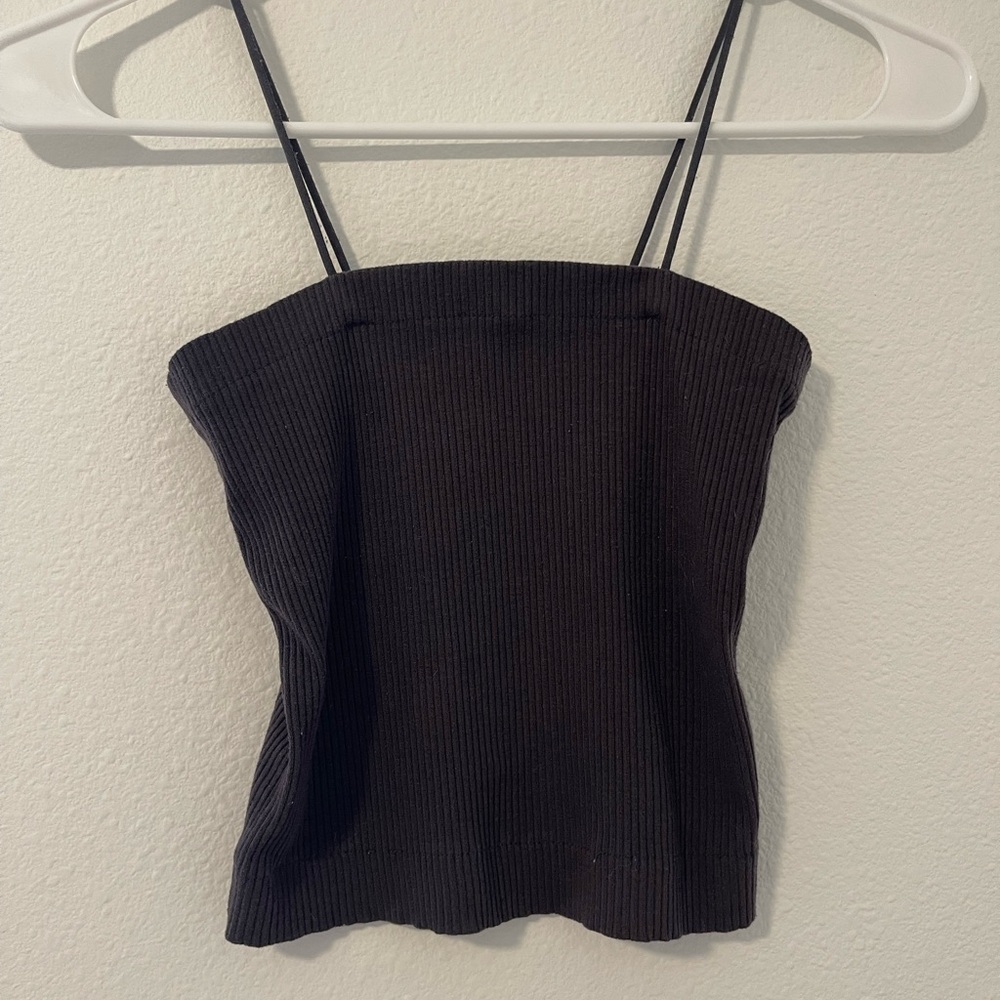 American Eagle Outfitters Black Ribbed Camisole